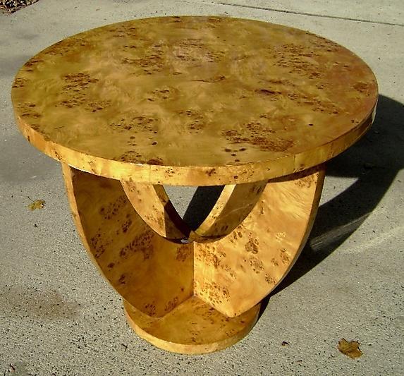Quality LARGE Blond Elm Art Deco style Table