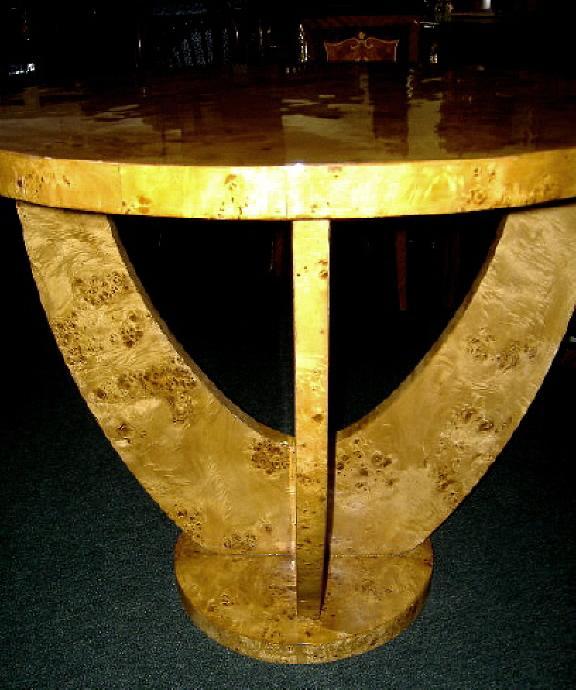 Quality LARGE Blond Elm Art Deco style Table