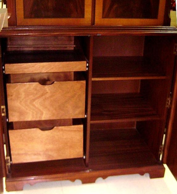 SUPERB Quality inlaid mahog. entertainment cabinet