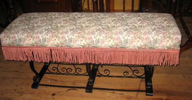 1920s American LARGE Cast Iron Bench