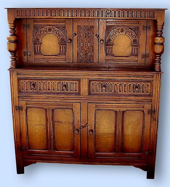 MONUMENTAL!! English solid oak court cupboard
