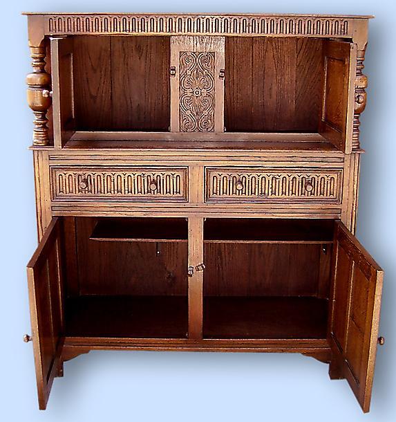 MONUMENTAL!! English solid oak court cupboard