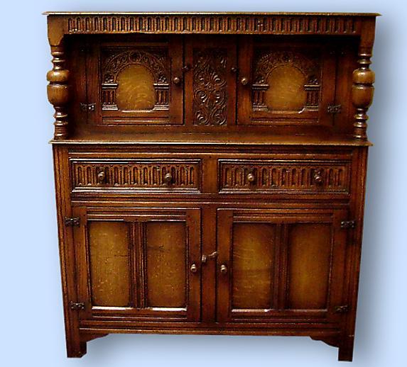 MONUMENTAL!! English solid oak court cupboard