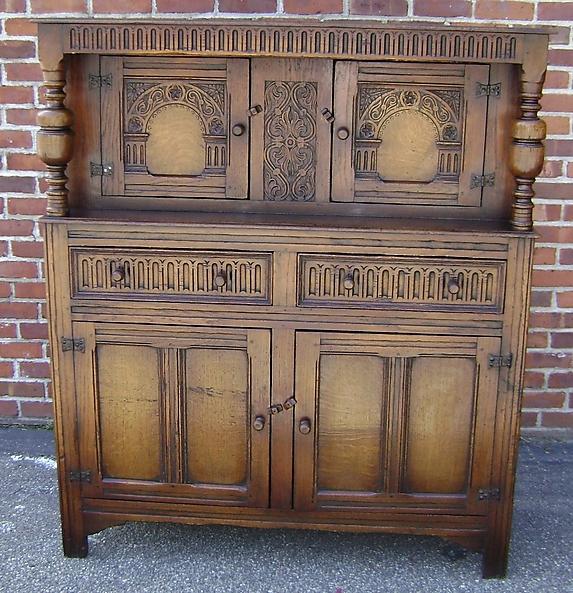 MONUMENTAL!! English solid oak court cupboard