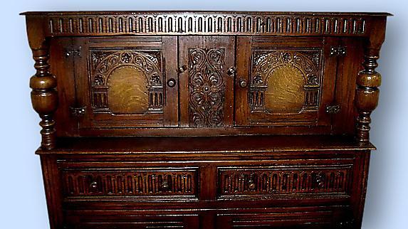 MONUMENTAL!! English solid oak court cupboard