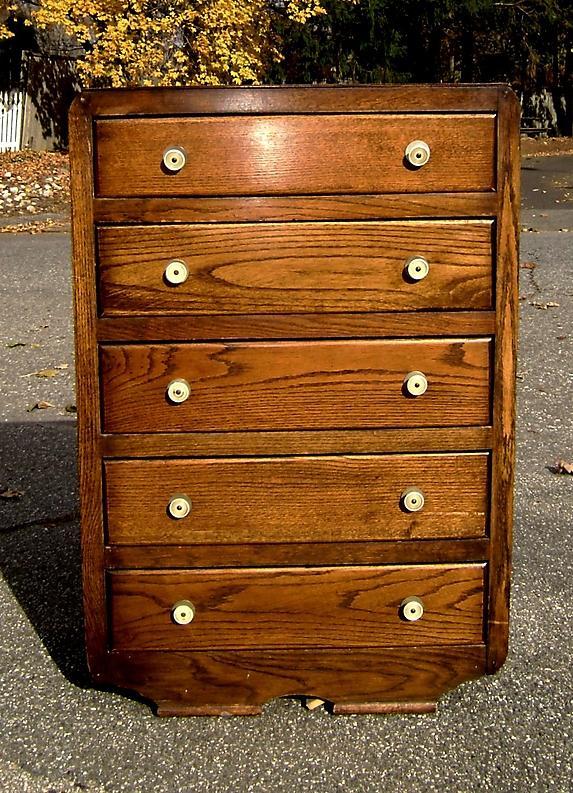 period 1930s Art Deco oak chest of drawers / bureau