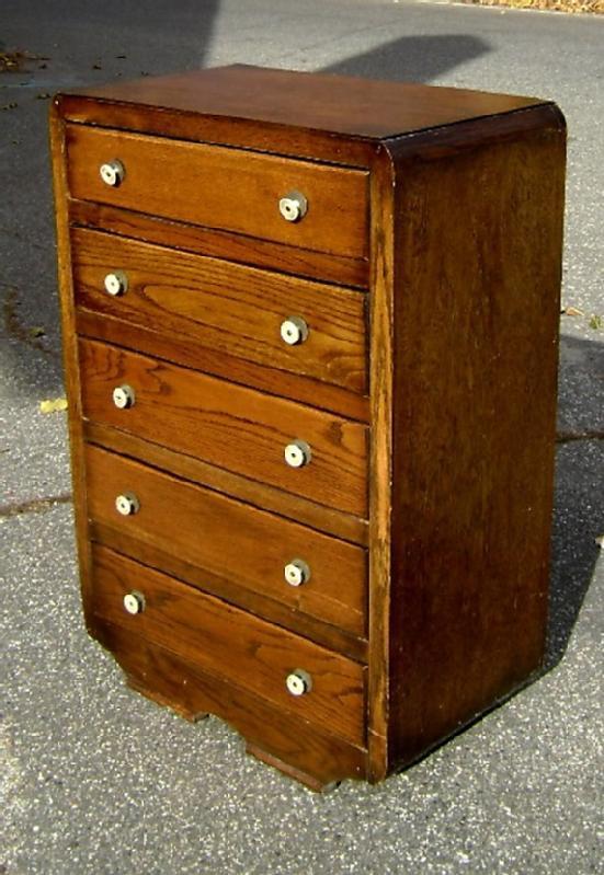 period 1930s Art Deco oak chest of drawers / bureau