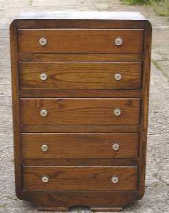 period 1930s Art Deco oak chest of drawers / bureau