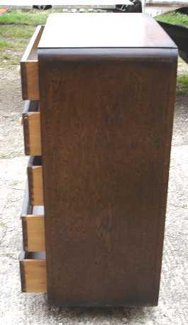 period 1930s Art Deco oak chest of drawers / bureau