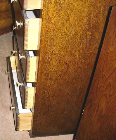 period 1930s Art Deco oak chest of drawers / bureau
