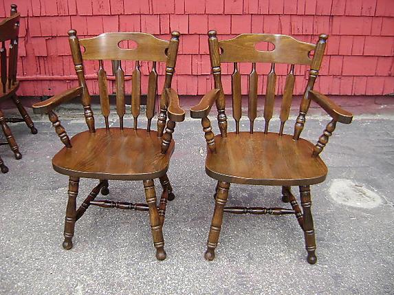 Fantastic EIGHT antique solid oak Large English chairs
