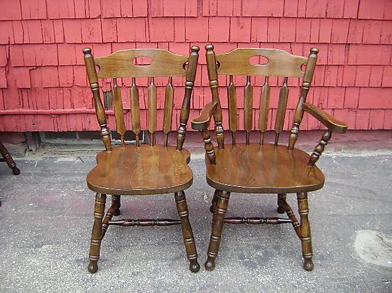 Fantastic EIGHT antique solid oak Large English chairs