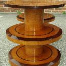 NO RESERVE!! pair OF Art Deco style honey elm tables.