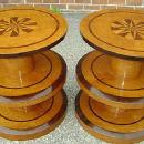NO RESERVE!! pair OF Art Deco style honey elm tables.
