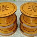 NO RESERVE!! pair OF Art Deco style honey elm tables.