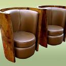 UNBELIEVABLE Art Deco style olive wood Pair of chairs