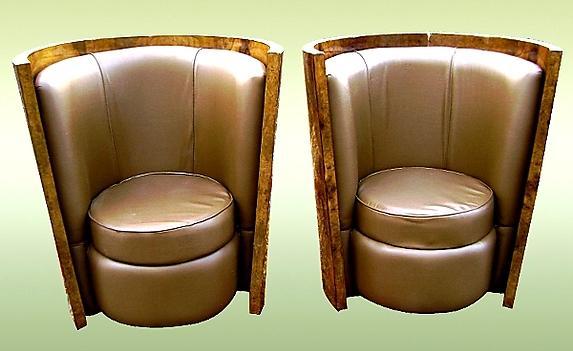 UNBELIEVABLE Art Deco style olive wood Pair of chairs