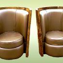 UNBELIEVABLE Art Deco style olive wood Pair of chairs