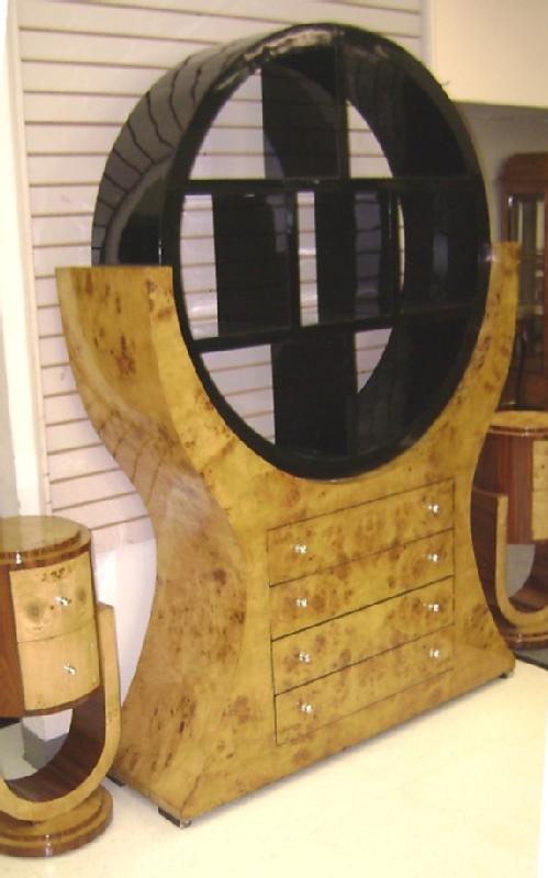 MONUMENTAL 2 tones Art Deco style Bookcase Elm