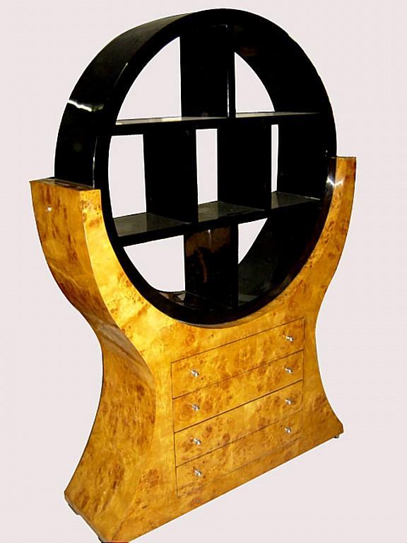MONUMENTAL 2 tones Art Deco style Bookcase Elm