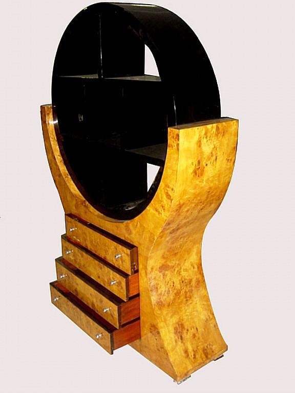 MONUMENTAL 2 tones Art Deco style Bookcase Elm
