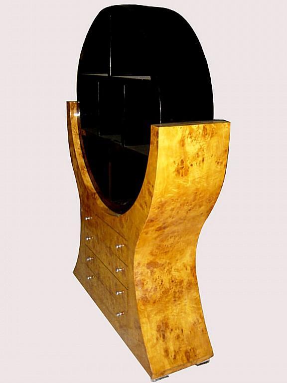 MONUMENTAL 2 tones Art Deco style Bookcase Elm