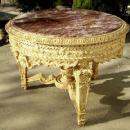 Royal table Louis XV style Ivory color with marble