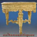 Royal table Louis XV style Ivory color with marble