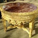 Royal table Louis XV style Ivory color with marble