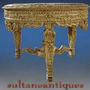 Royal table Louis XV style Ivory color with marble