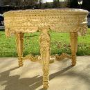 Royal table Louis XV style Ivory color with marble