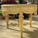 Royal table Louis XV style Ivory color with marble