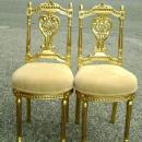 Classy PAIR of Louis XV style Gilded side chairs