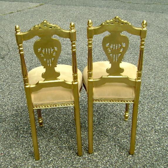 Classy PAIR of Louis XV style Gilded side chairs