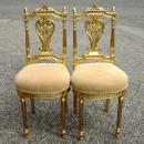 Classy PAIR of Louis XV style Gilded side chairs