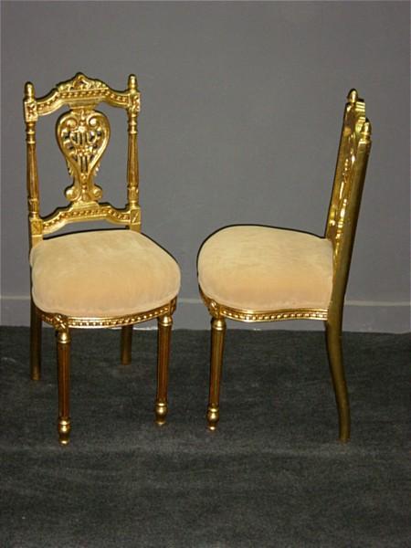Classy PAIR of Louis XV style Gilded side chairs