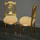 Classy PAIR of Louis XV style Gilded side chairs