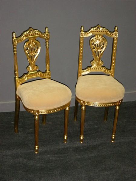 Classy PAIR of Louis XV style Gilded side chairs