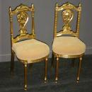 Classy PAIR of Louis XV style Gilded side chairs