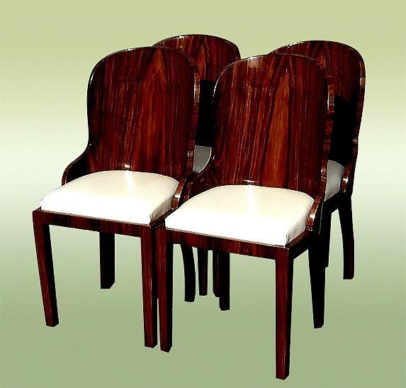 Superb set of FOUR Art Deco style Rosewood chairs