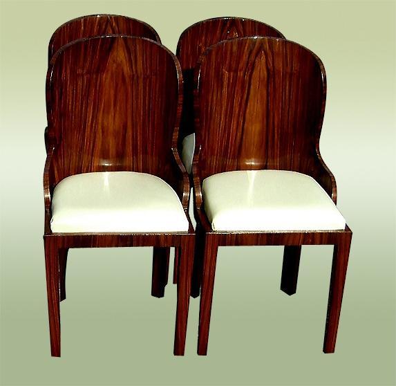 Superb set of FOUR Art Deco style Rosewood chairs
