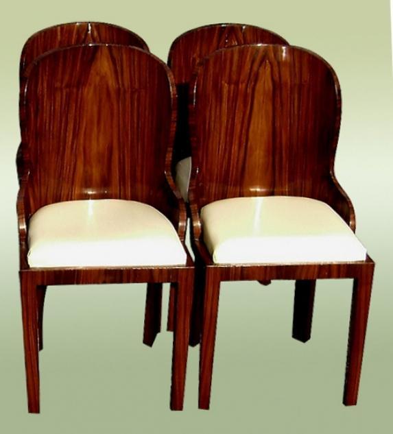 Superb set of FOUR Art Deco style Rosewood chairs