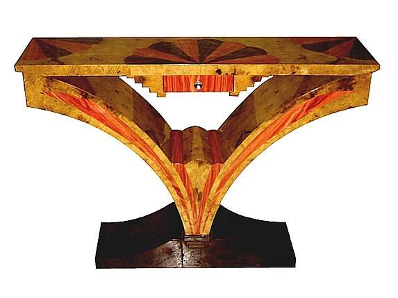 Best of Best Art Deco style exotic woods console