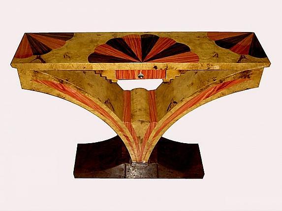Best of Best Art Deco style exotic woods console