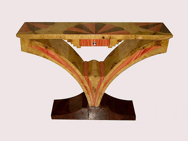 Best of Best Art Deco style exotic woods console