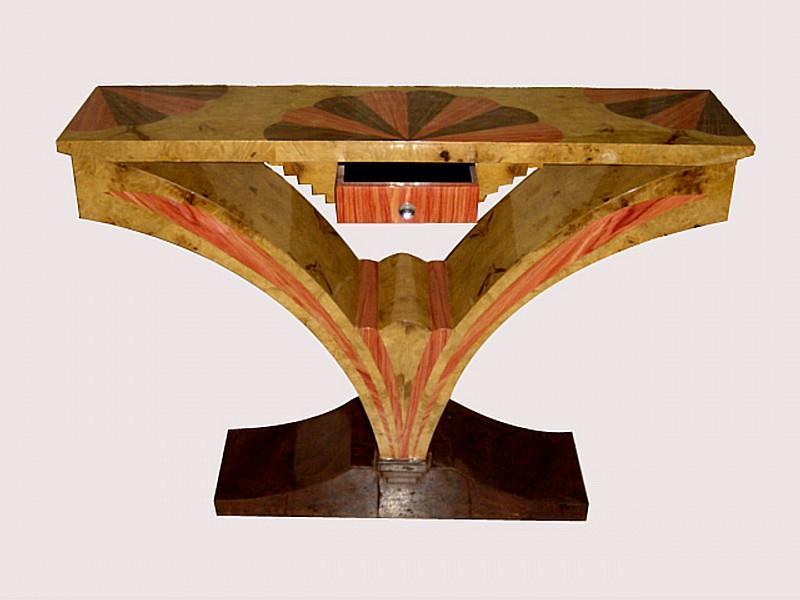 Best of Best Art Deco style exotic woods console