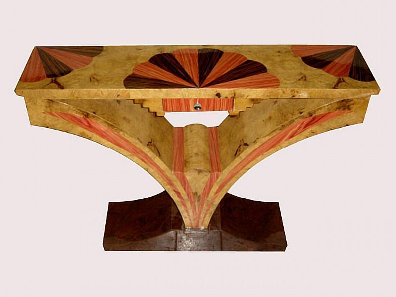 Best of Best Art Deco style exotic woods console
