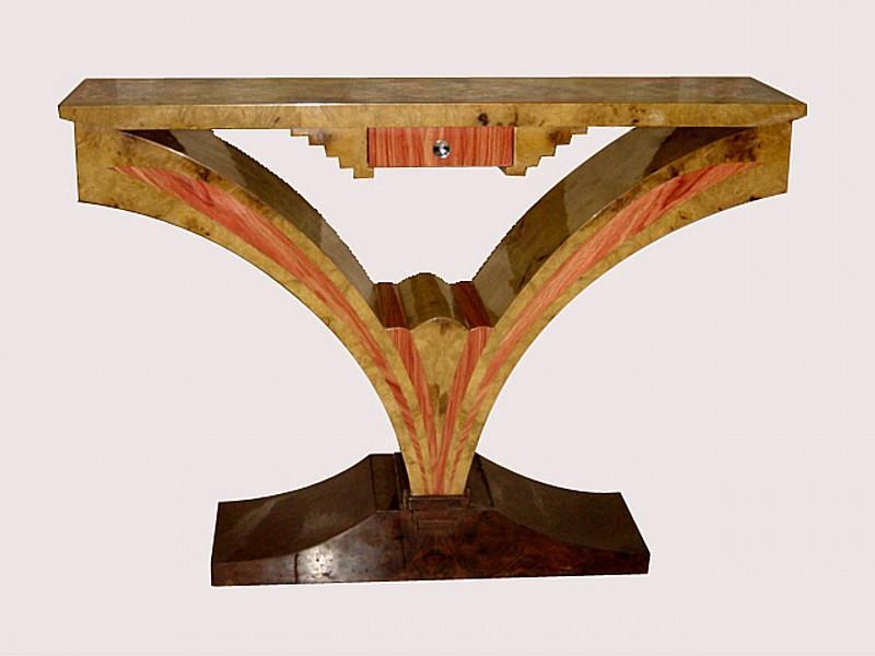 Best of Best Art Deco style exotic woods console