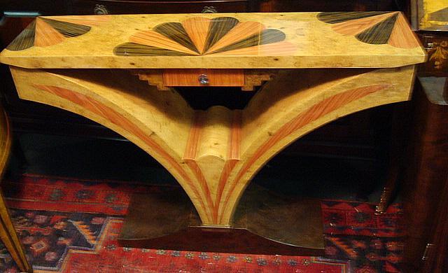 Best of Best Art Deco style exotic woods console