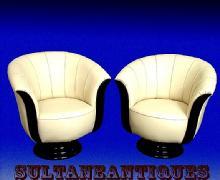 FABULOUS!! PAIR of Tulip Art Deco style chairs